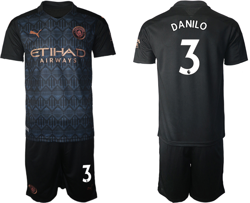 Men 2020-2021 club Manchester City away #3 black Soccer Jerseys